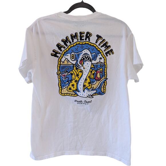 Death Coast Supply Shark Hammer Time T-shirt Medium - Picture 2 of 5